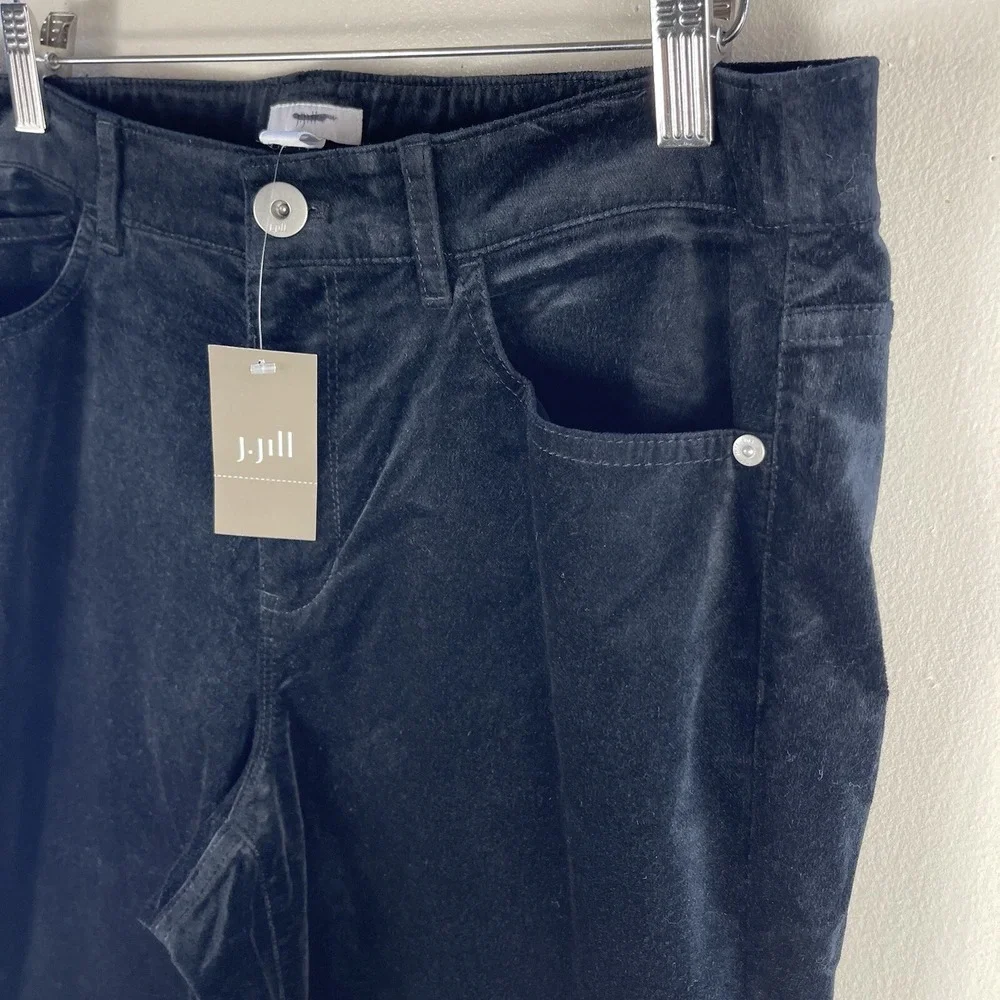 J. Jill‎ Pants Women's Petite 16P Black Velvet Wide Leg High Rise NWT MSRP $109